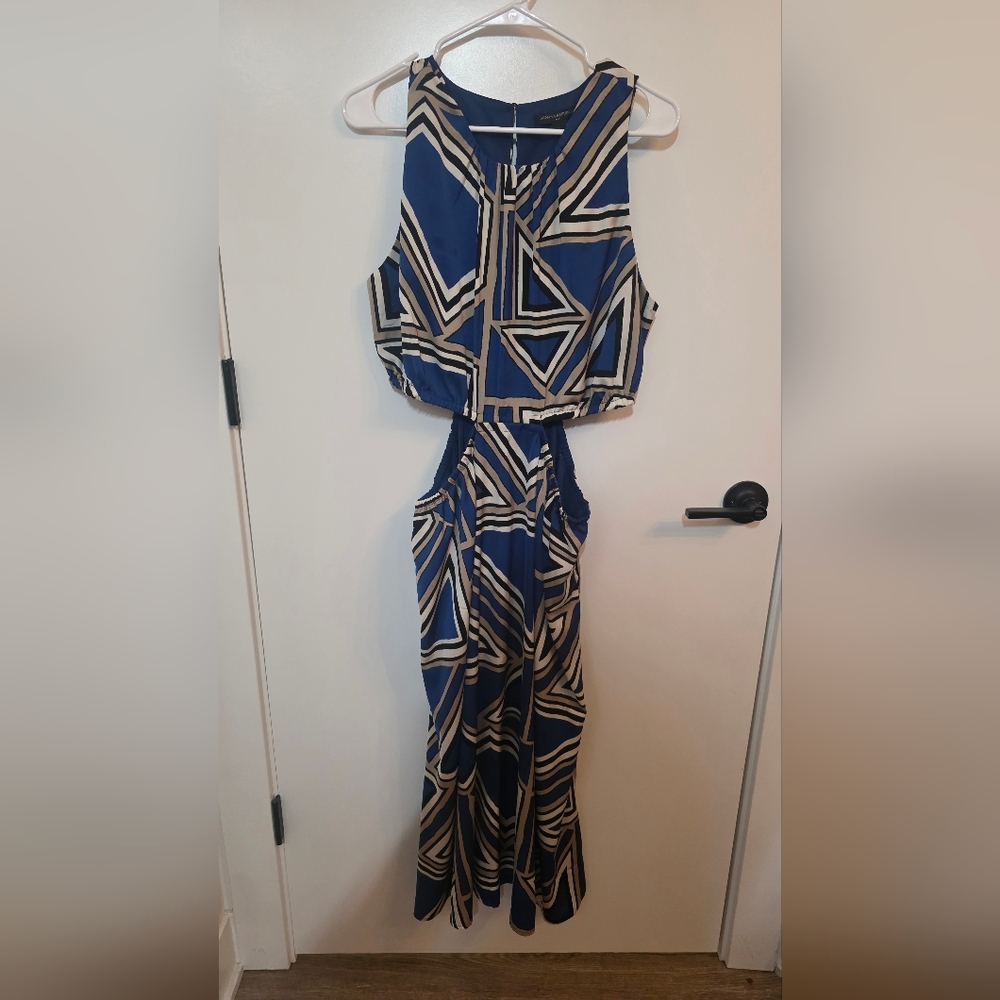 Geometric Maxi Dress With Cut Outs -Vacation